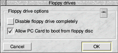 Floppy configuration window