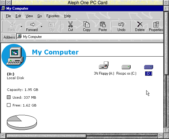 My Computer IE4 and drive D: