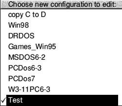 Configuration list